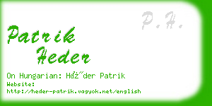 patrik heder business card